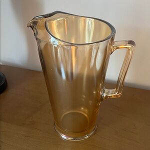 Vintage 1950 Jeannette Glass Company Iridescent Marigold Carnival Glass Pitcher